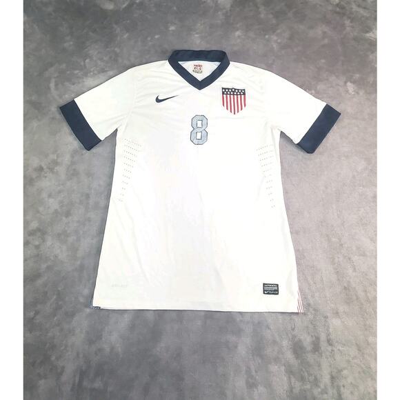 Nike USA Soccer 2013 Sz M Centennial Jersey USMNT United States White #8 C30 - Picture 1 of 10